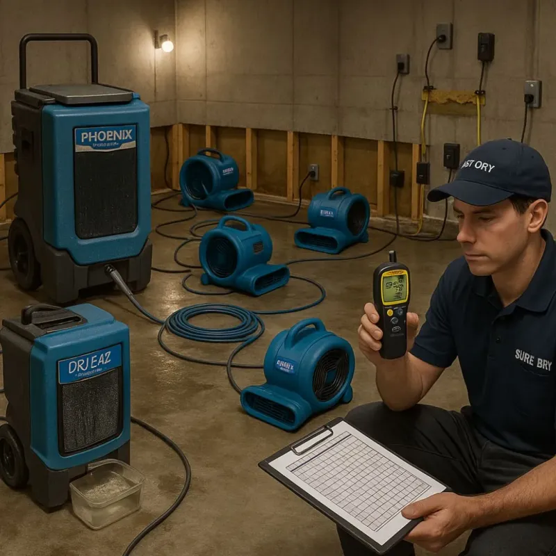 Structural Drying and Dehumidification process in Dixon, IL